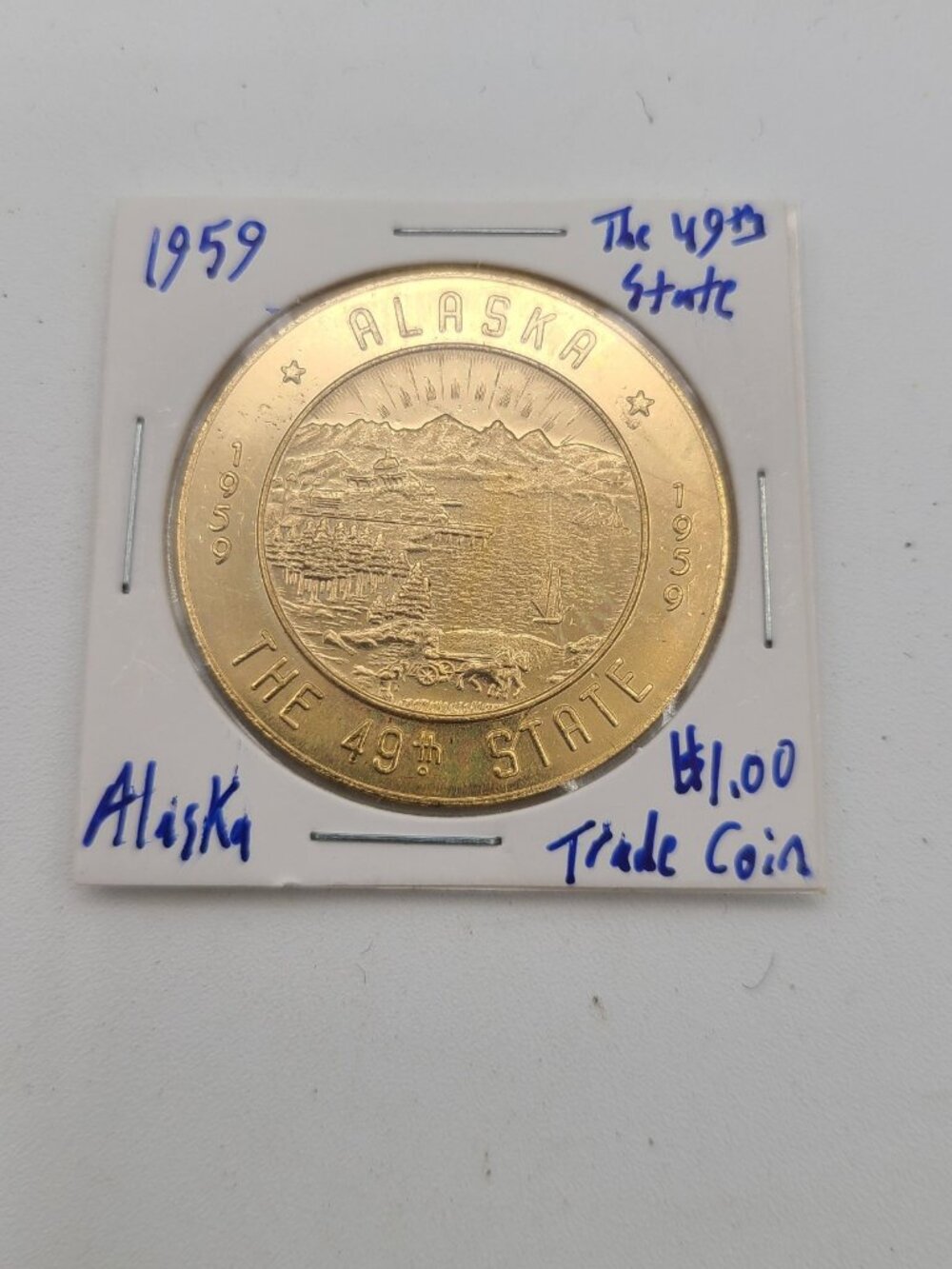 1959 Alaska Statehood Commemorative Trade Coin Fairbanks Souvenir Token